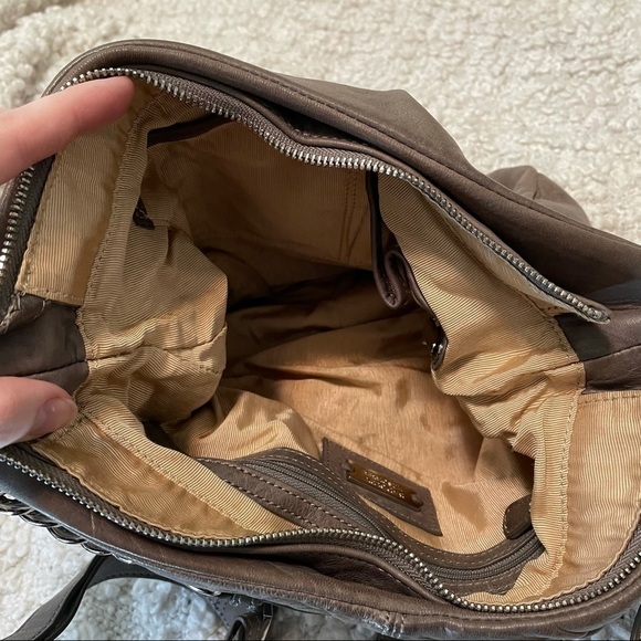 Badgley Mischka Grey Leather Convertible Crossbody - Picture 10 of 12